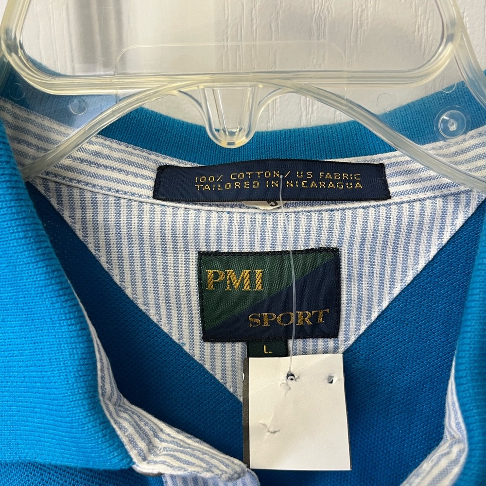 PMI Sport Blue Polo Shirt NWT